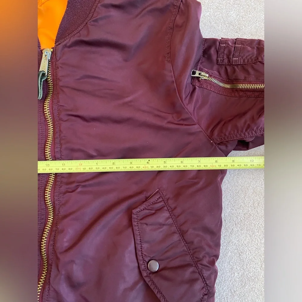 Alpha Industries Men's Burgundy Bomber Jacket - Picture 12 of 13